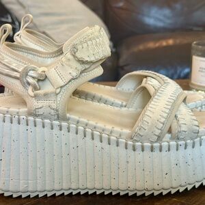 Chloe Cream Espadrille Platform Sandals